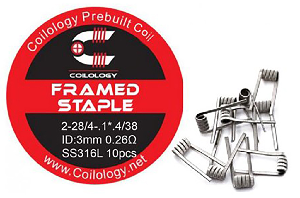 Předmotané spirálky Coilology Framed Staple SS316L 0,26ohm - 10ks
