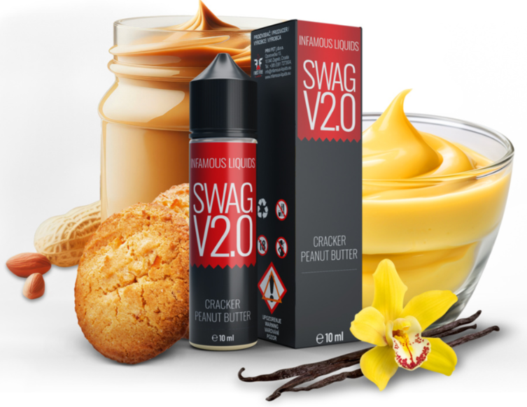 Příchuť Infamous Originals S&V: Swag V2.0 (Grahamové sušenky a burákové máslo) 10ml