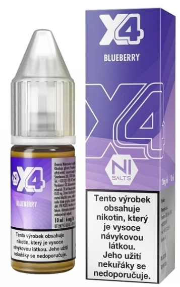 X4 Bar Juice Salt Blueberry (Borůvka) 10ml Obsah nikotinu: 20 mg