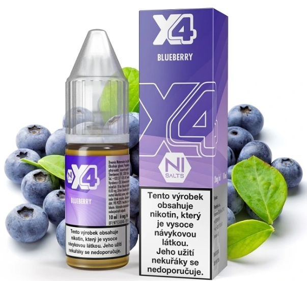 X4 Bar Juice Salt Blueberry (Borůvka) 10ml Obsah nikotinu: 20 mg
