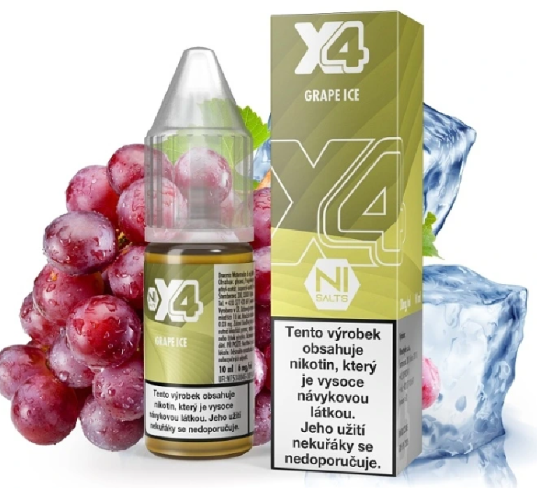 X4 Bar Juice Salt Grape Ice (Chladivé hroznové víno) 10ml Obsah nikotinu: 10 mg