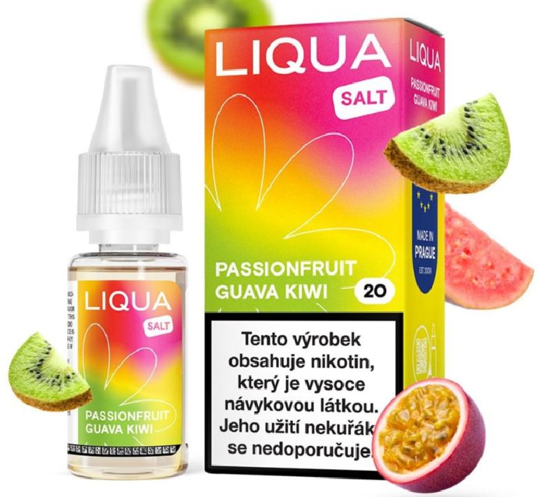 LIQUA Salt Passionfruit Guava Kiwi (Kiwi, marakuja a guava) 10ml Obsah nikotinu: 20mg