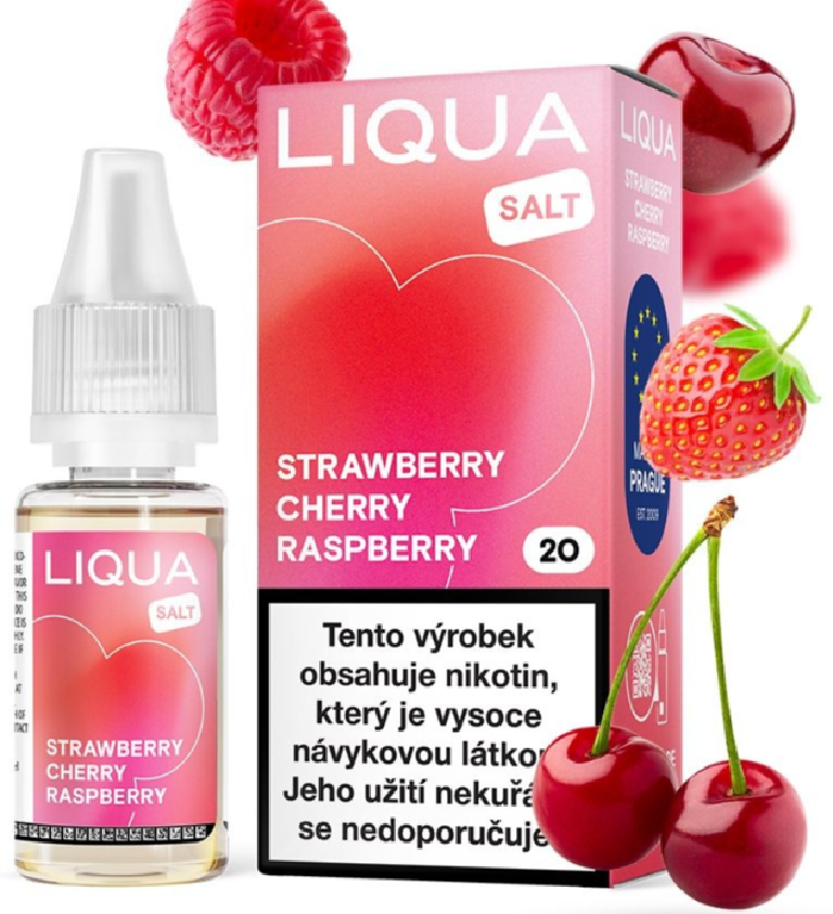 LIQUA Salt Strawberry Cherry Raspberry (Jahoda, třešeň a malina) 10ml Obsah nikotinu: 20mg