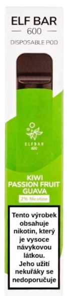 ELF BAR 600 jednorázová e-cigareta Kiwi Passion Fruit Guava