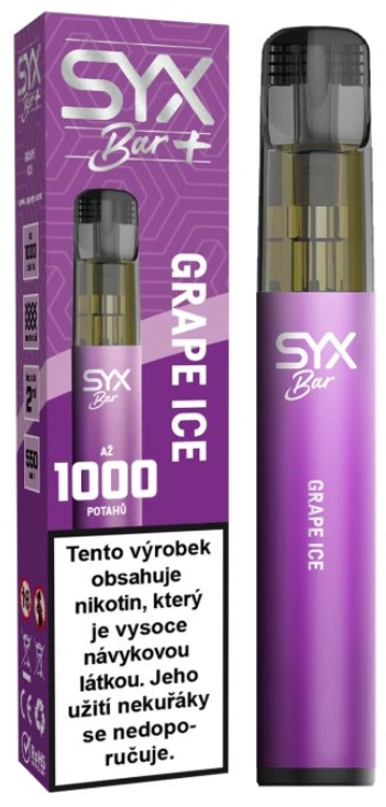 SYX BAR jednorázová e-cigareta Grape Ice