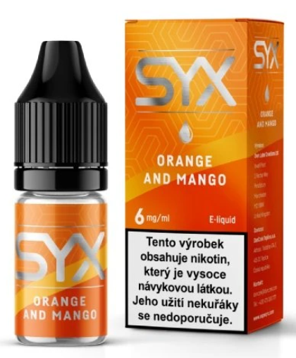 e-liquid SYX CLASSIC Orange and Mango 10ml Obsah nikotinu: 12 mg Pomeranč a mango
