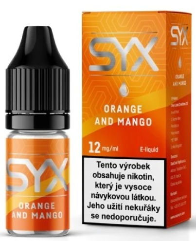 e-liquid SYX CLASSIC Orange and Mango 10ml Obsah nikotinu: 12 mg Pomeranč a mango