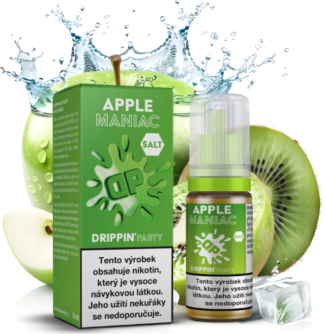 Drippin' Party e-liquid Drippin Salt Party - Apple Maniac (Chladivé jablko a kyselé kiwi) 10ml Obsah nikotinu: 10 mg Chladivé jablko a kyselé kiwi