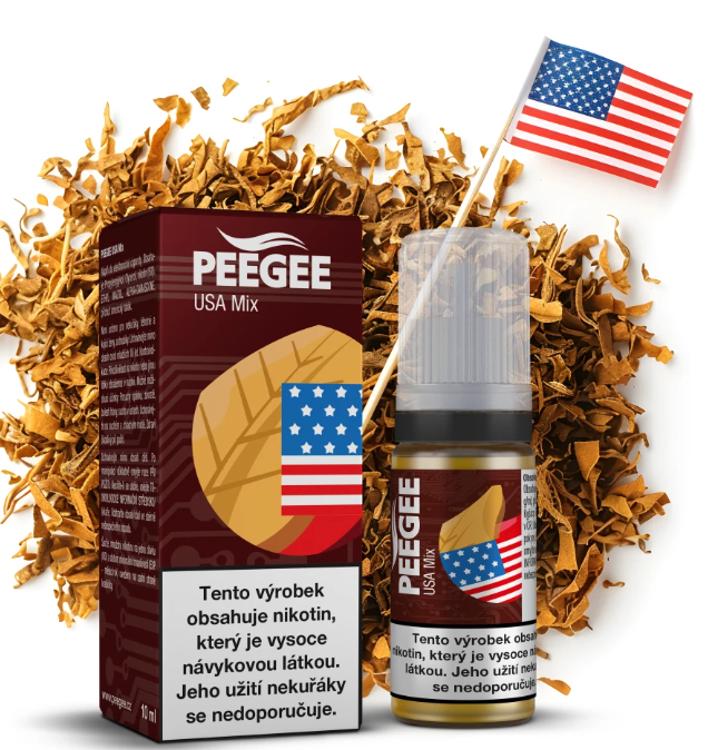 e-liquid PEEGEE - USA Mix (Americký tabák) 10ml Obsah nikotinu: 6 mg Americký tabák