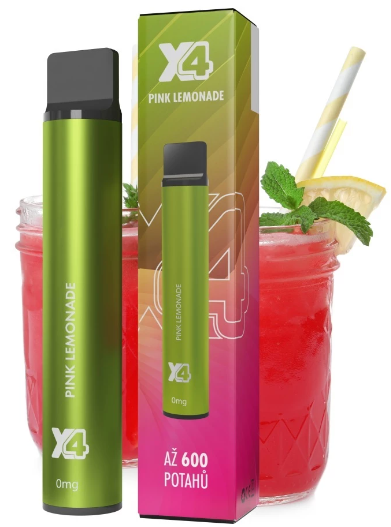 X4 Bar jednorázová e-cigareta Pink Lemonade (Růžová limonáda) Obsah nikotinu: 0 mg