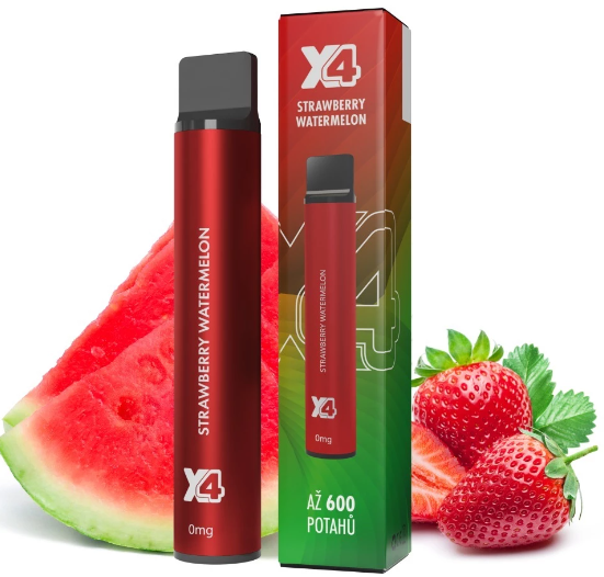 X4 Bar jednorázová e-cigareta Strawberry Watermelon (Jahoda a meloun) Obsah nikotinu: 20 mg