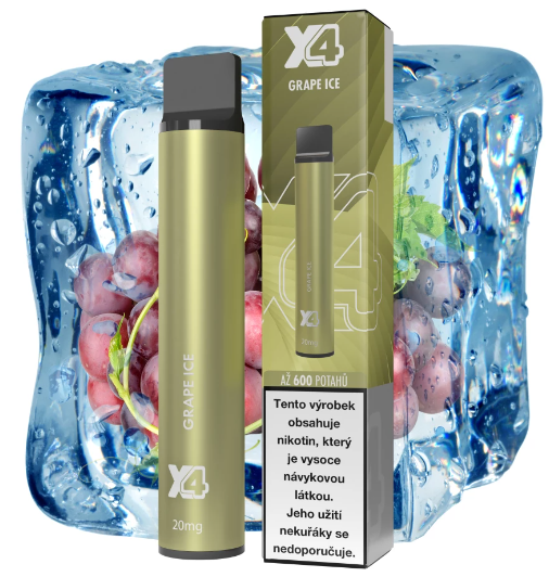 X4 Bar jednorázová e-cigareta Grape Ice (Chladivé hroznové víno) Obsah nikotinu: 0 mg