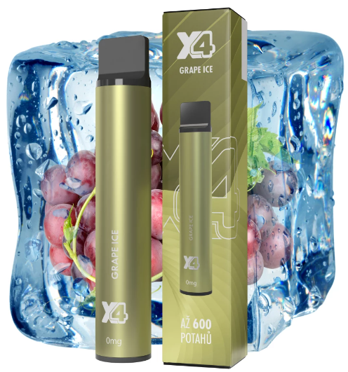 X4 Bar jednorázová e-cigareta Grape Ice (Chladivé hroznové víno) Obsah nikotinu: 0 mg