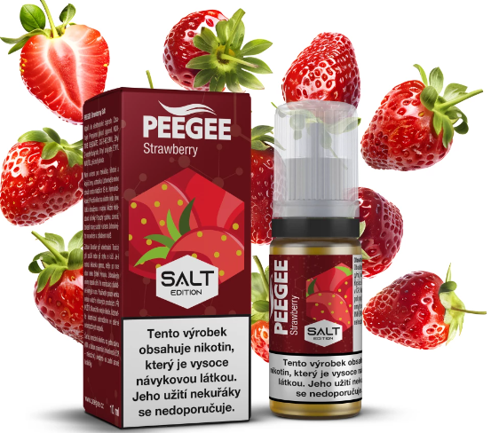e-liquid PEEGEE SALT - Strawberry (Jahoda) 10ml Obsah nikotinu: 10 mg Jahoda