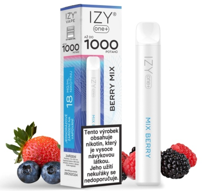 Levně IZY VAPE IZY ONE+ jednorázová e-cigareta - Berry Mix (Bobulovitý mix) 18mg
