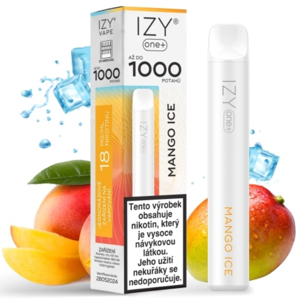 IZY VAPE IZY ONE+ jednorázová e-cigareta - Mango Ice (Ledové mango) 18mg
