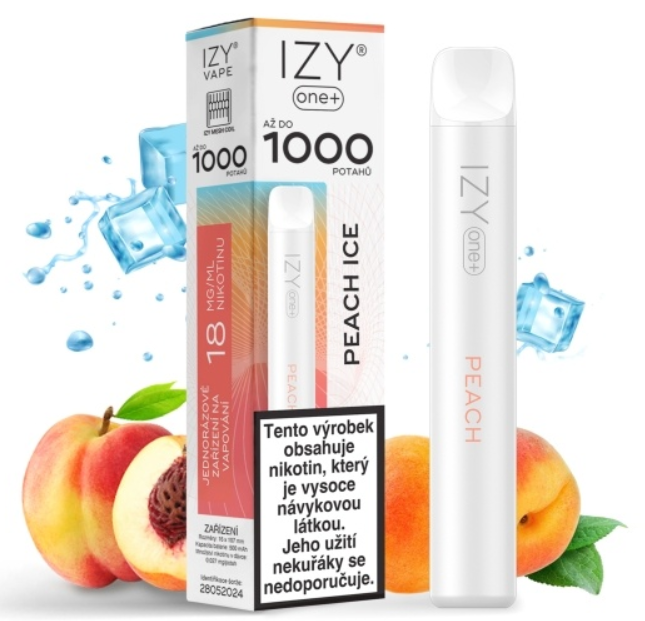 IZY VAPE IZY ONE+ jednorázová e-cigareta - Peach Ice (Ledová broskev) 18mg