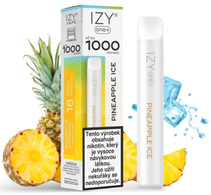 IZY VAPE IZY ONE+ jednorázová e-cigareta - Pineapple Ice (Ledový ananas) 18mg