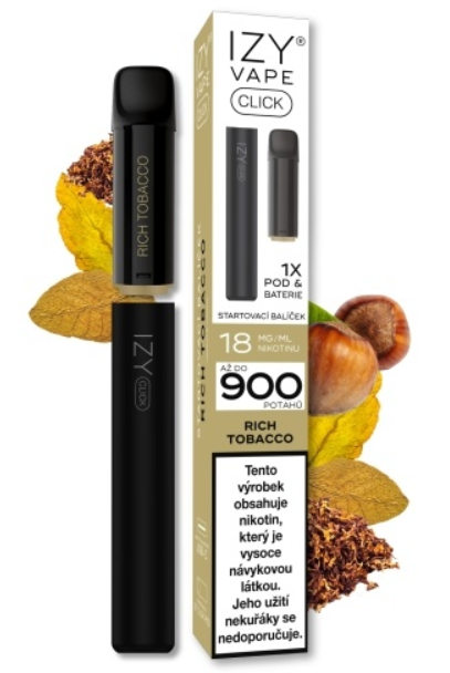 IZY VAPE IZY CLICK Starter Kit - Rich Tobacco (Silný tabák) 18mg Silný tabák