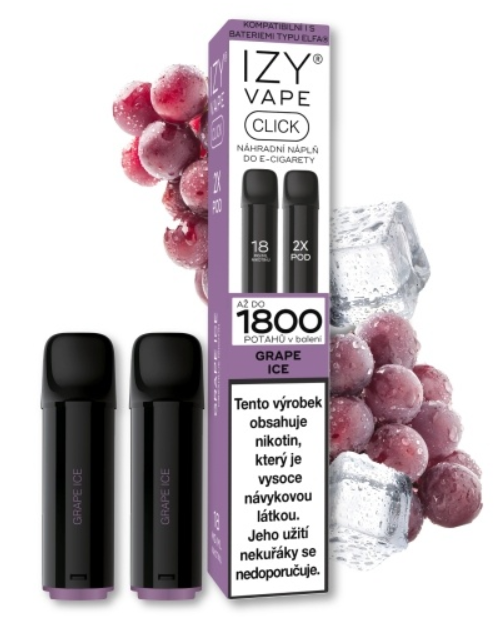 IZY VAPE IZY CLICK náplň Grape Ice (Chladivé hrozno) 2x2ml Chladivé hrozno