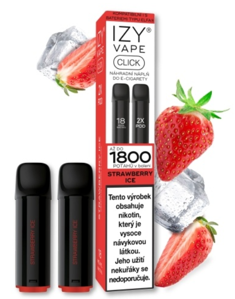 IZY VAPE IZY CLICK náplň Strawberry Ice (Chladivá jahoda) 2x2ml Chladivá jahoda