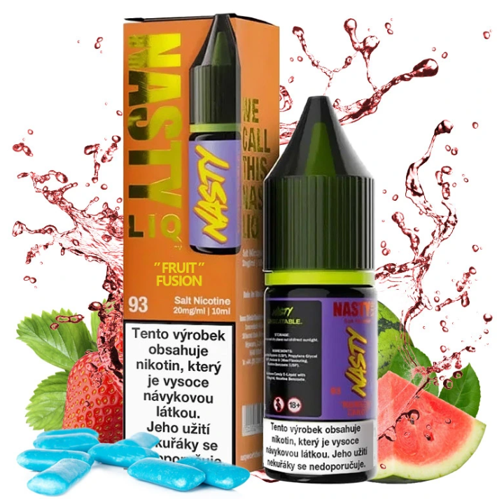 Nasty Juice Nasty LIQ Salt - Fruit Fusion 10ml Obsah nikotinu: 10 mg Žvýkačka, meloun a jahoda