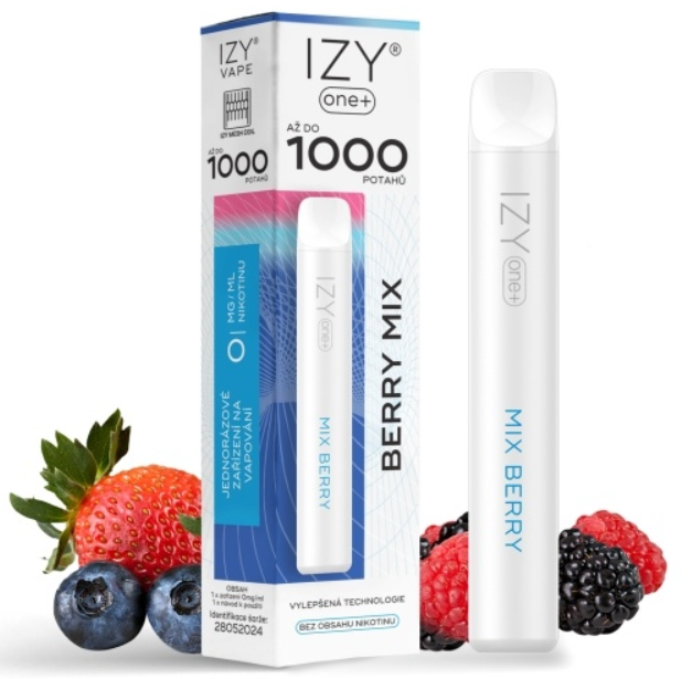 IZY VAPE IZY ONE+ jednorázová e-cigareta - Berry Mix (Bobulovitý mix) 0mg