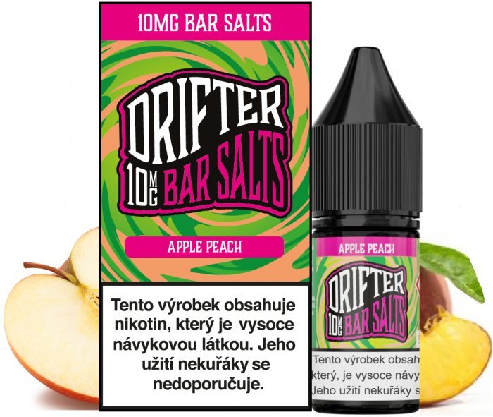 Juice Sauz Drifter Bar Salts - Apple Peach (Jablko a broskev) 10ml Obsah nikotinu: 10 mg Jablko a broskev