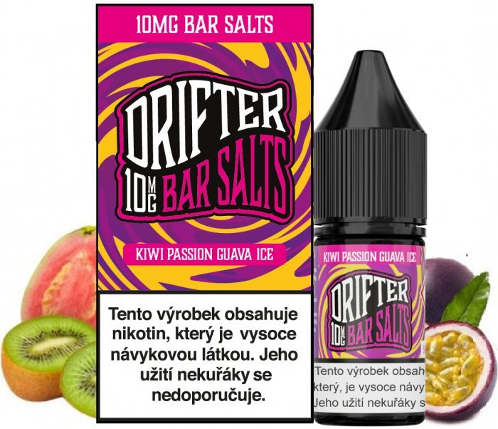 Juice Sauz Drifter Bar Salts - Kiwi Passionfruit Guava Ice (Chladivý mix kiwi, marakuji a guavy) 10ml Obsah nikotinu: 10 mg Chladivý mix kiwi, marakuji a guavy