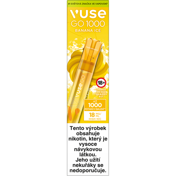 Vuse GO 1000 Pen jednorázová e-cigareta Banana Mint (Ice) 18mg (obrázek 3)