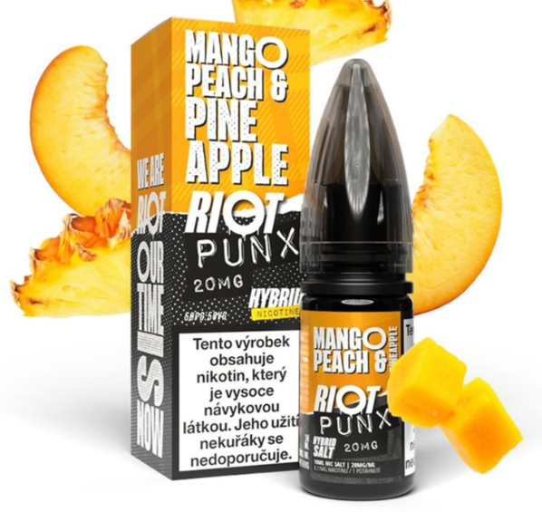 Riot Hybrid Salt Mango Peach Pineapple (Mango, broskev a ananas) 10ml Obsah nikotinu: 5 mg (obrázek 3)