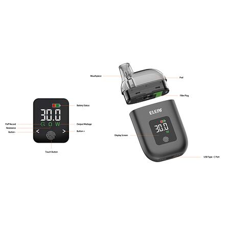iSmoka-Eleaf Eleaf Iore Pebble Pod Kit Barva: Space Grey (obrázek 5)