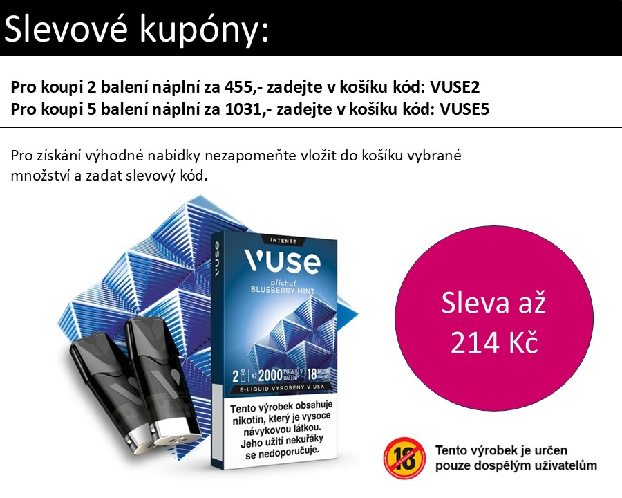 Vuse Pod náplň Blueberry Mint (Ice) 18 mg 2ks Chladivá borůvka
