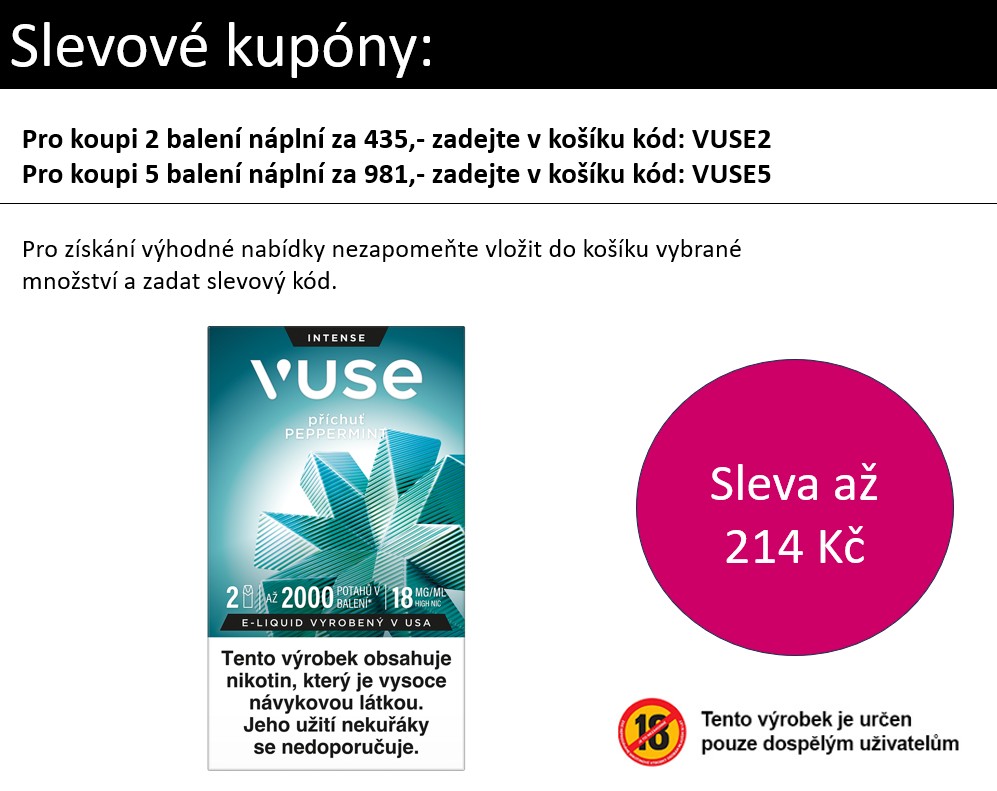 Vuse Pods náplň Peppermint 18 mg 2ks Chladivá máta