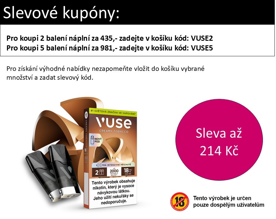 Vuse Pods náplň Creamy Tobacco 18 mg 2ks Tabák