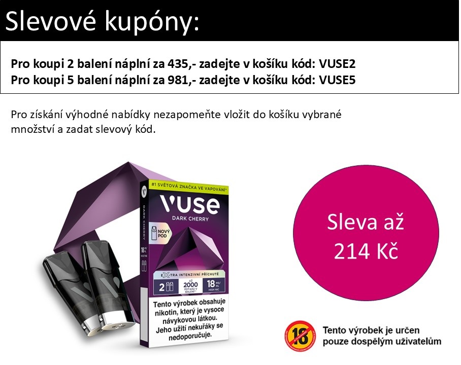 Vuse Pods náplň Dark Cherry 18 mg 2ks Tmavá třešeň