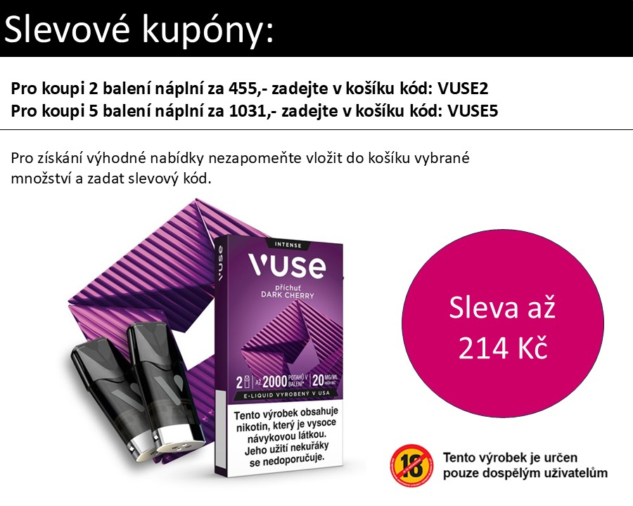 Vuse Pod náplň Dark Cherry 18 mg 2ks Tmavá třešeň