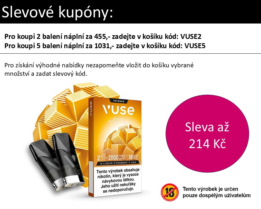 Vuse Pod náplň Mango Mint (Ice) 18 mg 2ks Chladivé mango