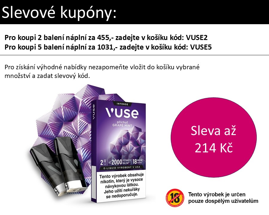 Vuse Pod náplň Grape Mint (Ice) 18 mg 2ks Chladivé hrozno