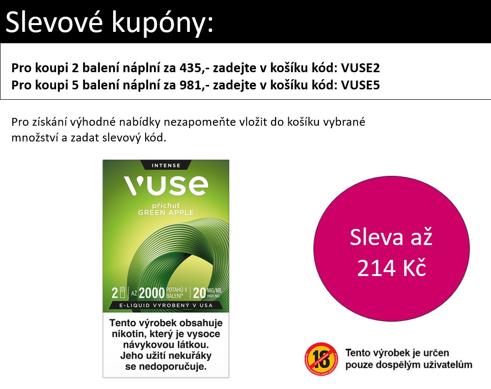 Vuse Pods náplň Green Apple 20 mg 2ks Zelené jablko