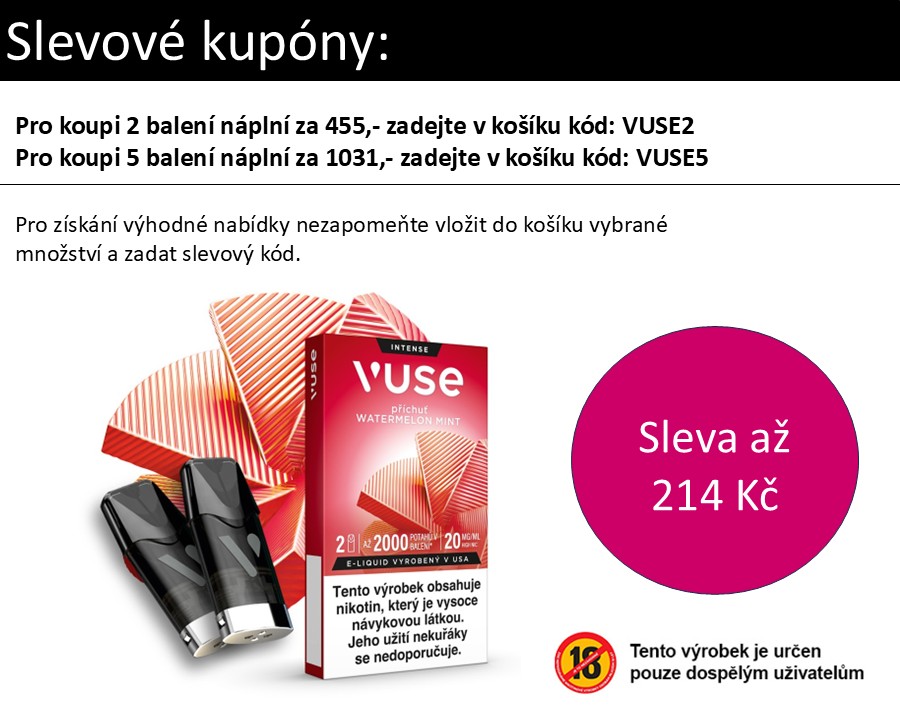 Vuse Pod náplň Watermelon Mint (Ice) 20 mg 2ks Chladivý vodní meloun