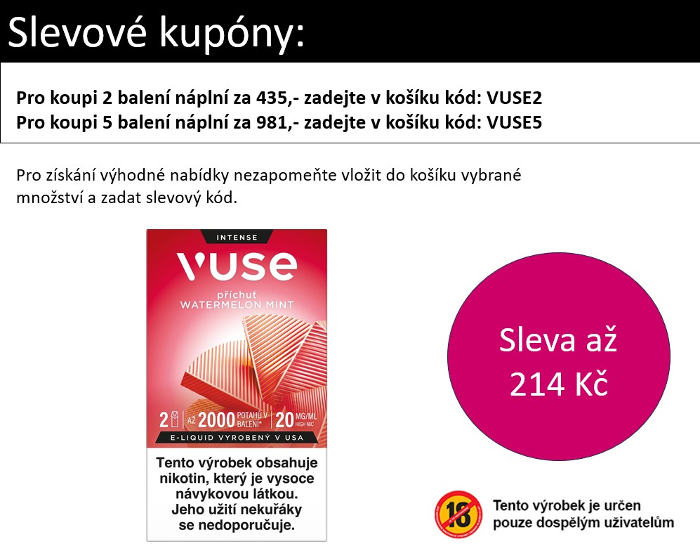 Vuse Pods náplň Watermelon Mint (Ice) 20 mg 2ks Chladivý vodní meloun