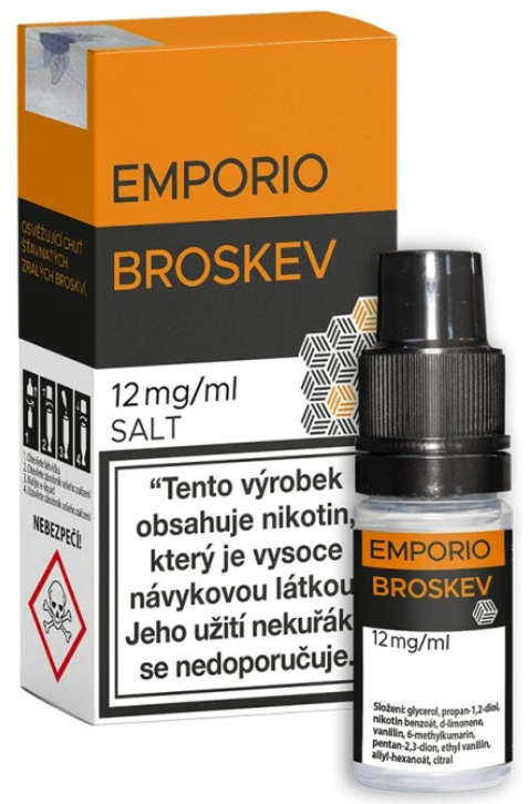 e-liquid EMPORIO Nic Salt Broskev 10ml Obsah nikotinu: 12 mg