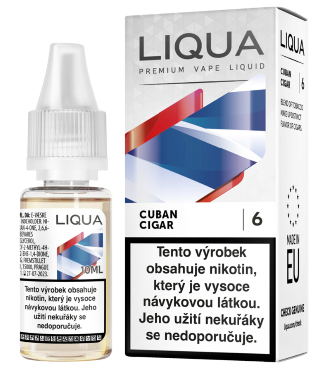 e-liquid LIQUA Elements Cuban Cigar (Doutníkový tabák) 10ml Obsah nikotinu: 0 mg