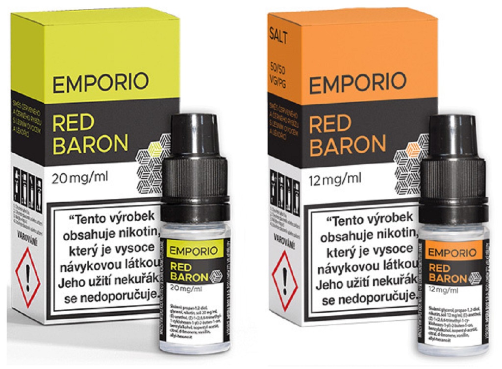 e-liquid EMPORIO Nic Salt Red Baron 10ml Obsah nikotinu: 12 mg