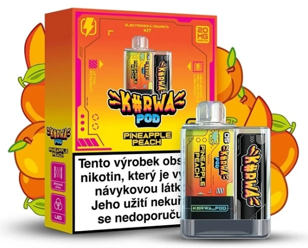 Kurwa Pod Starter Kit – Pineapple Peach (Ananas, broskev) 20mg Ananas, broskev
