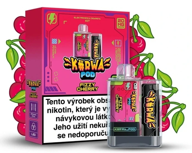 Kurwa Pod Starter Kit – Fizzy Cherry (Třešňová limonáda) 20mg Třešňová limonáda