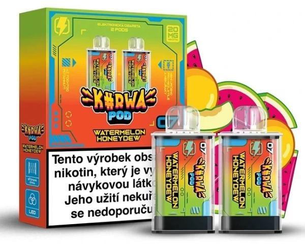 Kurwa Pod Kapsle 2ks - Watermelon Honeydew (Melounová směs) 20mg Melounová směs