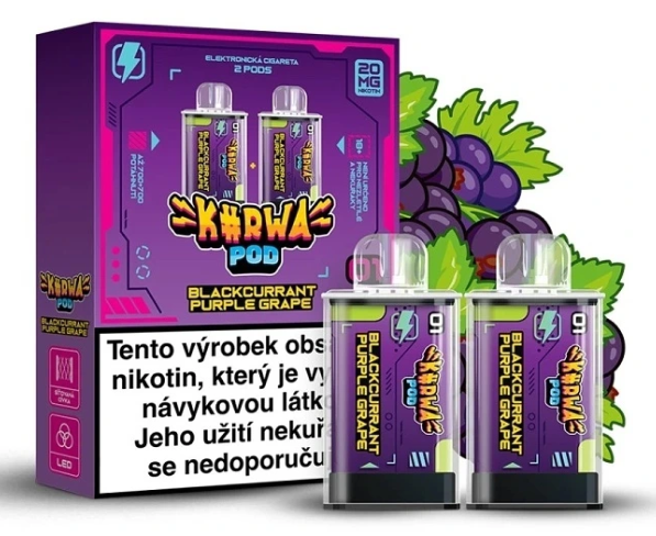 Kurwa Pod Kapsle 2ks - Blackcurrant Purple Grape (Černý rybíz, hrozno) 20mg Černý rybíz, hrozno