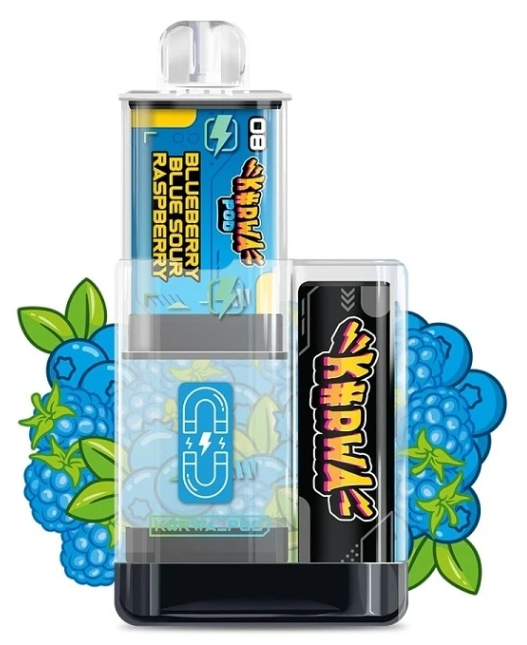 Kurwa Pod Kapsle 2ks – Blueberry Blue Sour Raspberry (Borůvka, malina) 20mg Borůvka, malina